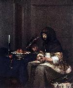 Gerard Ter Borch Apfelschalerin oil